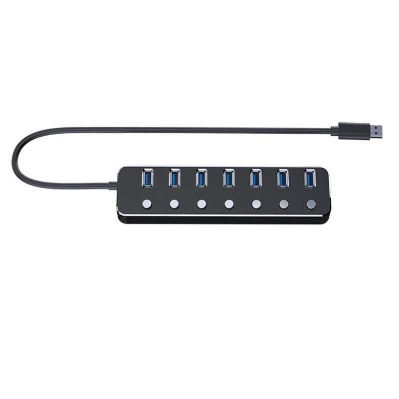 7-Port Compact USB 3.0 Hub with Individual On/Off Port Switches - SuperSpeed 5Gbps USB 3.1 Gen 1